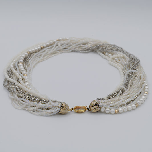 Collana vintage microperle
