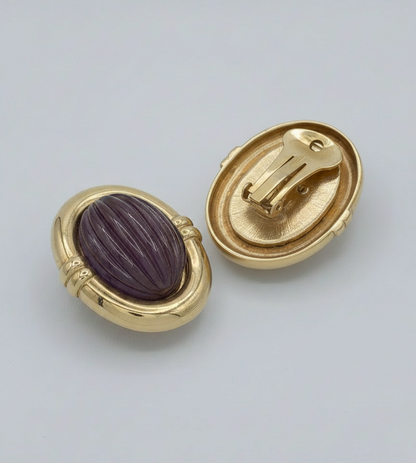 Orecchini vintage Valentino eggplant